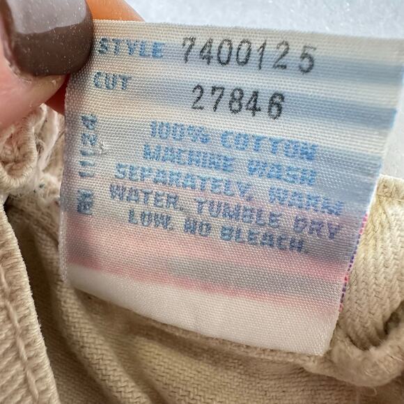 Vintage 80s Baby Guess Tan Denim Jeans 12 Months Stretch Waist Snap Crotch USA - Picture 3 of 5